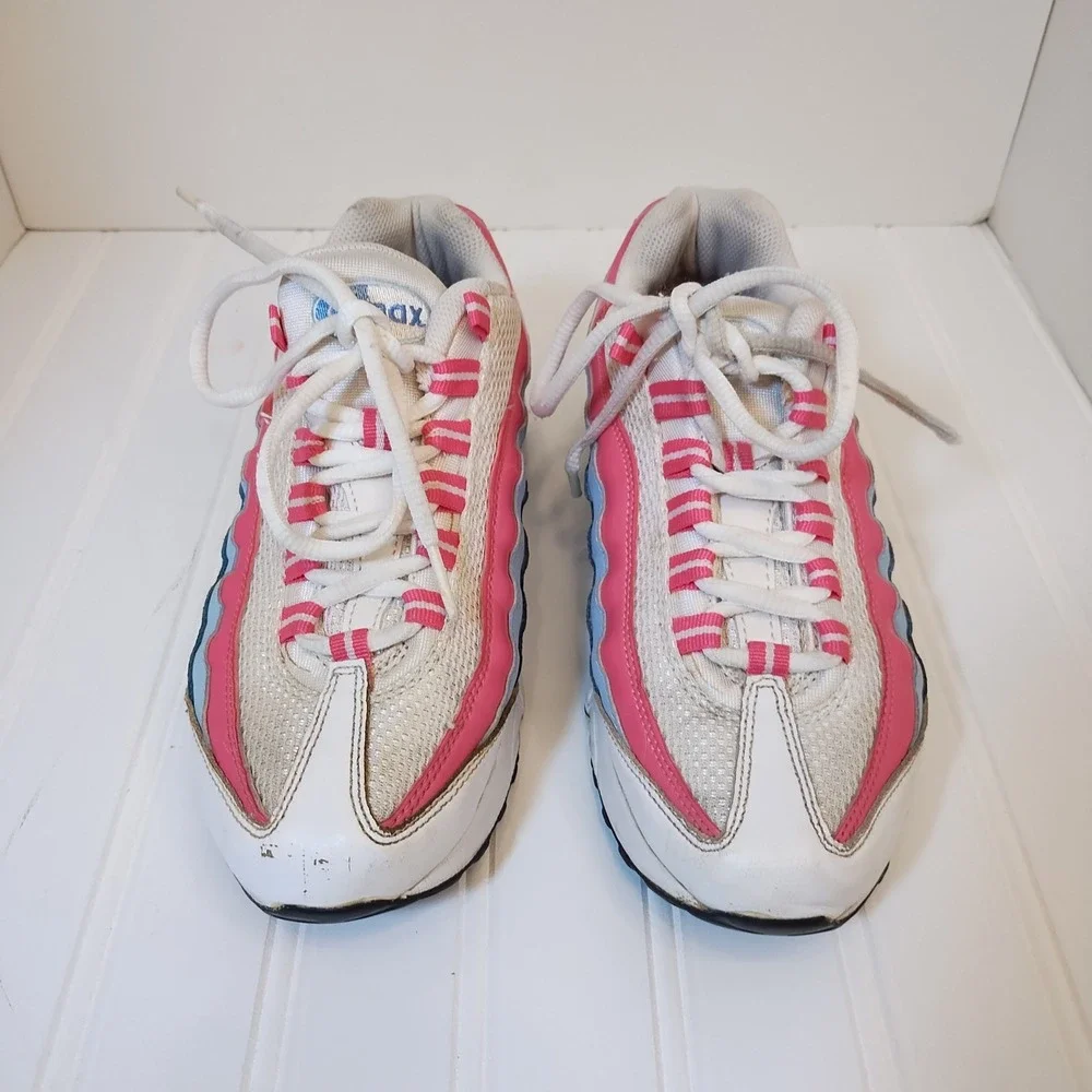 Nike Air Max 95 Kids‎ 5Y White Pink Blue Sneakers White Shark Coast 310830-109